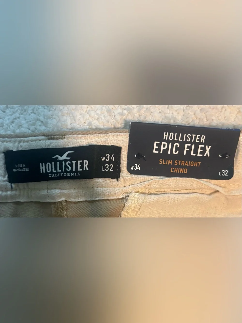 NWT Hollister Men’s Epic Flex Slim Straight Chinos
